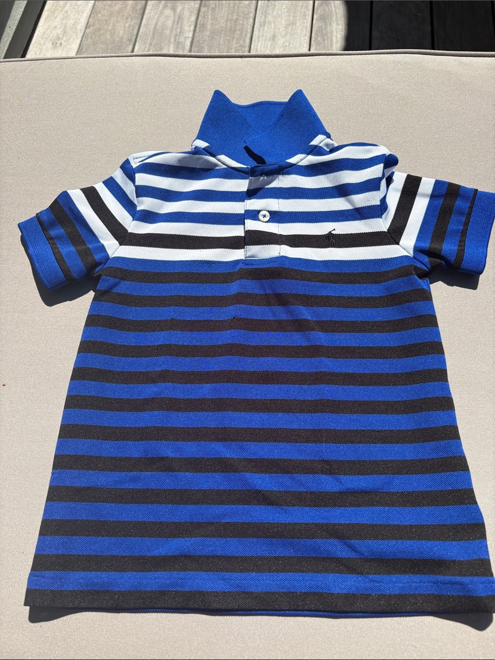 Polo Ralph Lauren Striped Blue & Black Kids Polo Shirt